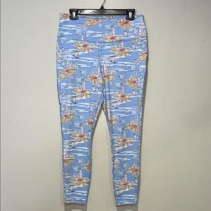 Crown & Ivy Light Blue Tropical Print Leggings